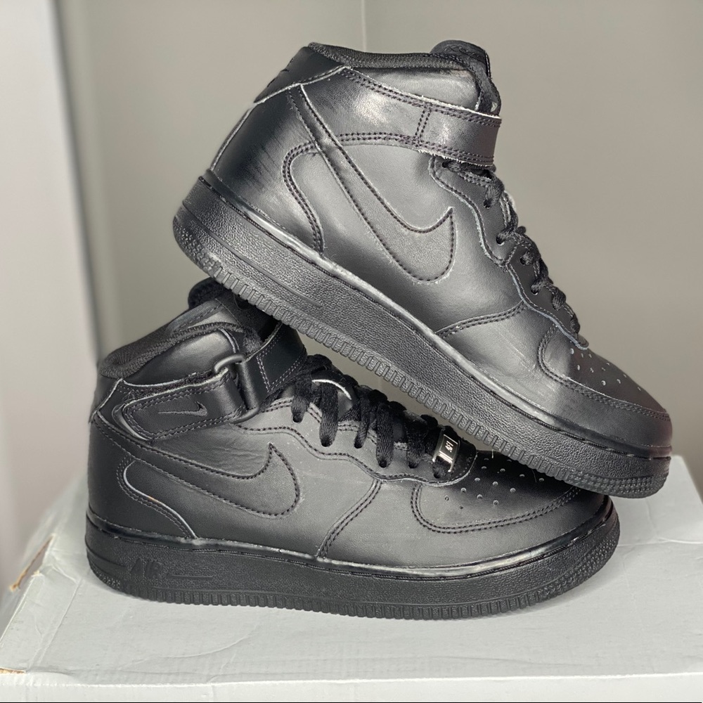 Black high top Air Force 1s